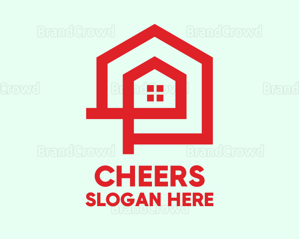 Simple Red House Logo