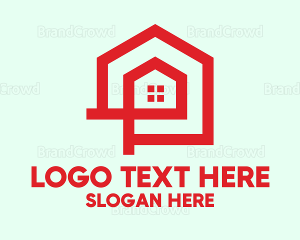 Simple Red House Logo