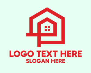 Tiny Home - Simple Red House logo design