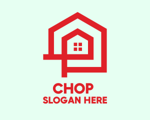 Simple Red House  Logo