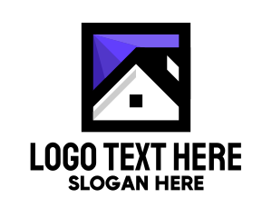 Property Sales - Square House Home Roof logo design