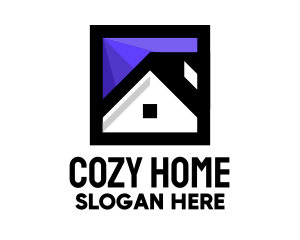 Square House Home Roof logo design