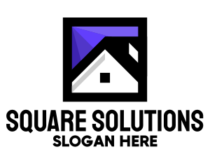 Square - Square House Home Roof logo design