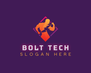 Human Bolt Fitness logo design