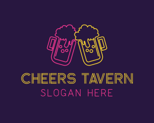 Bar - Neon Beer Bar logo design