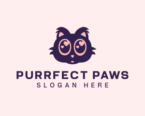 Kitten Heart Eyes  logo design