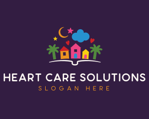 Kindergarten Night Childcare logo design