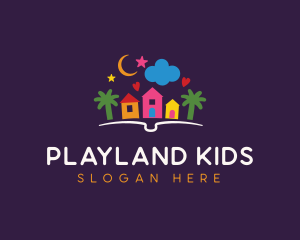 Kindergarten Night Childcare logo design