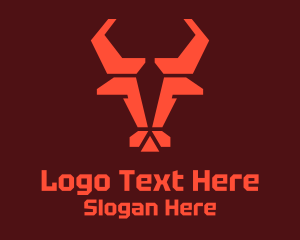 Hunter - Geometric Bull Head Gaming logo design