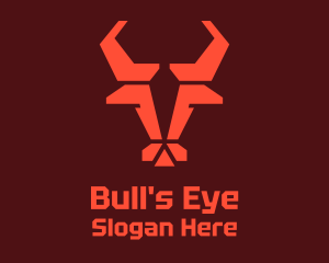 Geometric Bull Head Gaming logo design