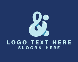 Typography - Blue Bubbly Ampersand logo design