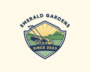 Landscaping Lawn Mower Gardening logo design