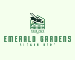 Grass Landscaping Lawn Mower logo design