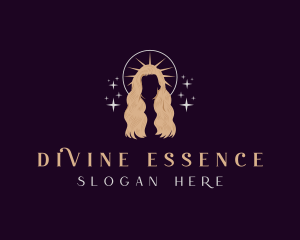 Goddess Woman Crown logo design