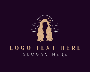 Pageant - Goddess Woman Crown logo design