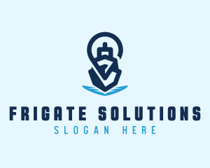 Frigate - Boat Ship Locator logo design