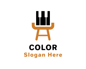 Chair Piano Keys Logo