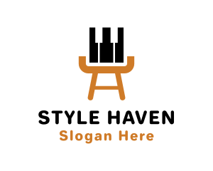 Chair Piano Keys Logo