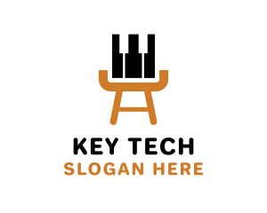 Keyboard - Chair Piano Keys logo design