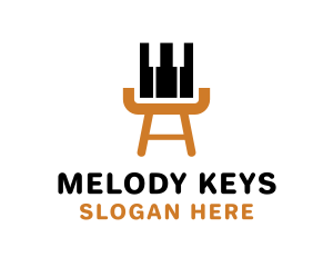 Piano - Chair Piano Keys logo design