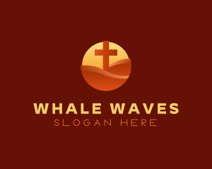 Sun Wave Cross logo design