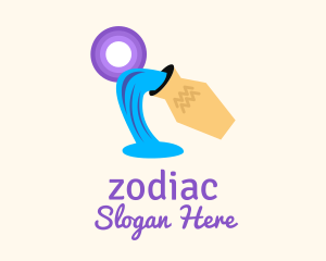 Aquarius Zodiac Sign logo design