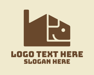 Dog Head - Brown Puppy House logo design