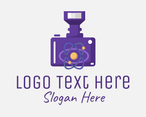 Vlogging - Violet Atom Camera logo design