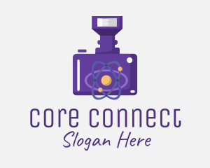 Violet Atom Camera logo design