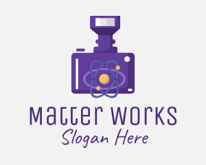 Matter - Violet Atom Camera logo design