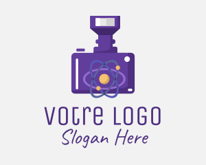 Nucleus - Violet Atom Camera logo design