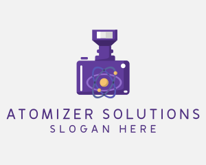 Violet Atom Camera logo design