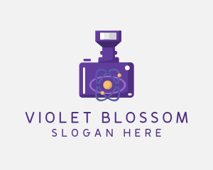 Violet Atom Camera logo design