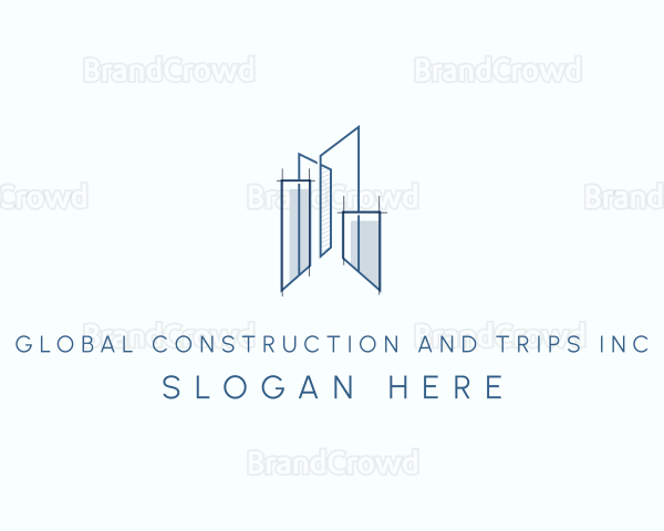 Construction Building Scaffolding Logo