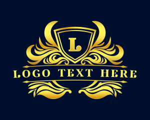Heraldry - Premium Leaf Ornament logo design