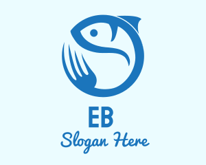 Eat - Blue Fish Resto logo design