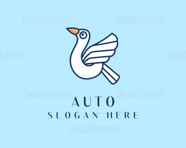 Flying Seagull Bird Logo