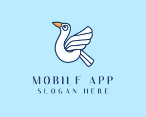 Flying Seagull Bird Logo