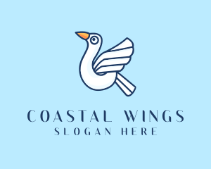 Seagull - Flying Seagull Bird logo design