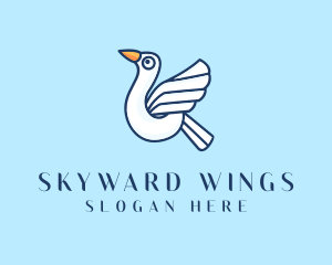 Flying - Flying Seagull Bird logo design