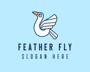 Flying Seagull Bird logo design