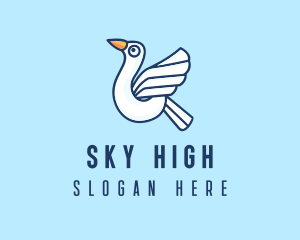 Flying Seagull Bird logo design