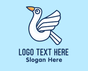 Stork - Flying White Seagull logo design