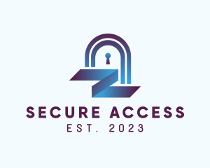 Passcode - Secure Padlock Letter Z logo design