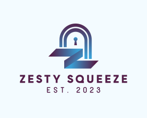 Secure Padlock Letter Z logo design