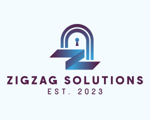 Secure Padlock Letter Z logo design