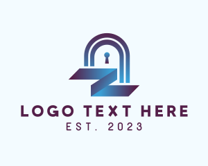 Red Padlock - Secure Padlock Letter Z logo design