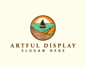 Beach Sailboat Travel logo design