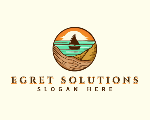 Beach Sailboat Travel logo design