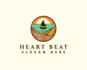 Beach Sailboat Travel logo design